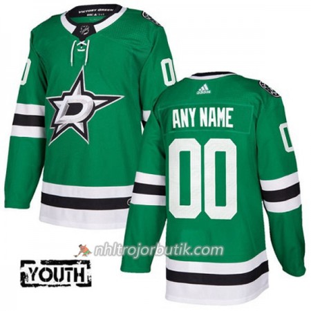 Barn Ishockey Dallas Stars Tröja med eget tryck Adidas 2017-2018 Kelly Grön Authentic